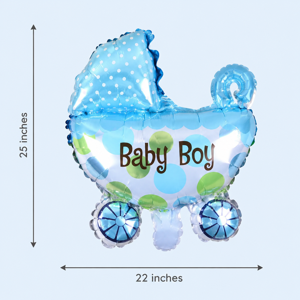 Baby Boy Stroller Balloon Bouquet measure