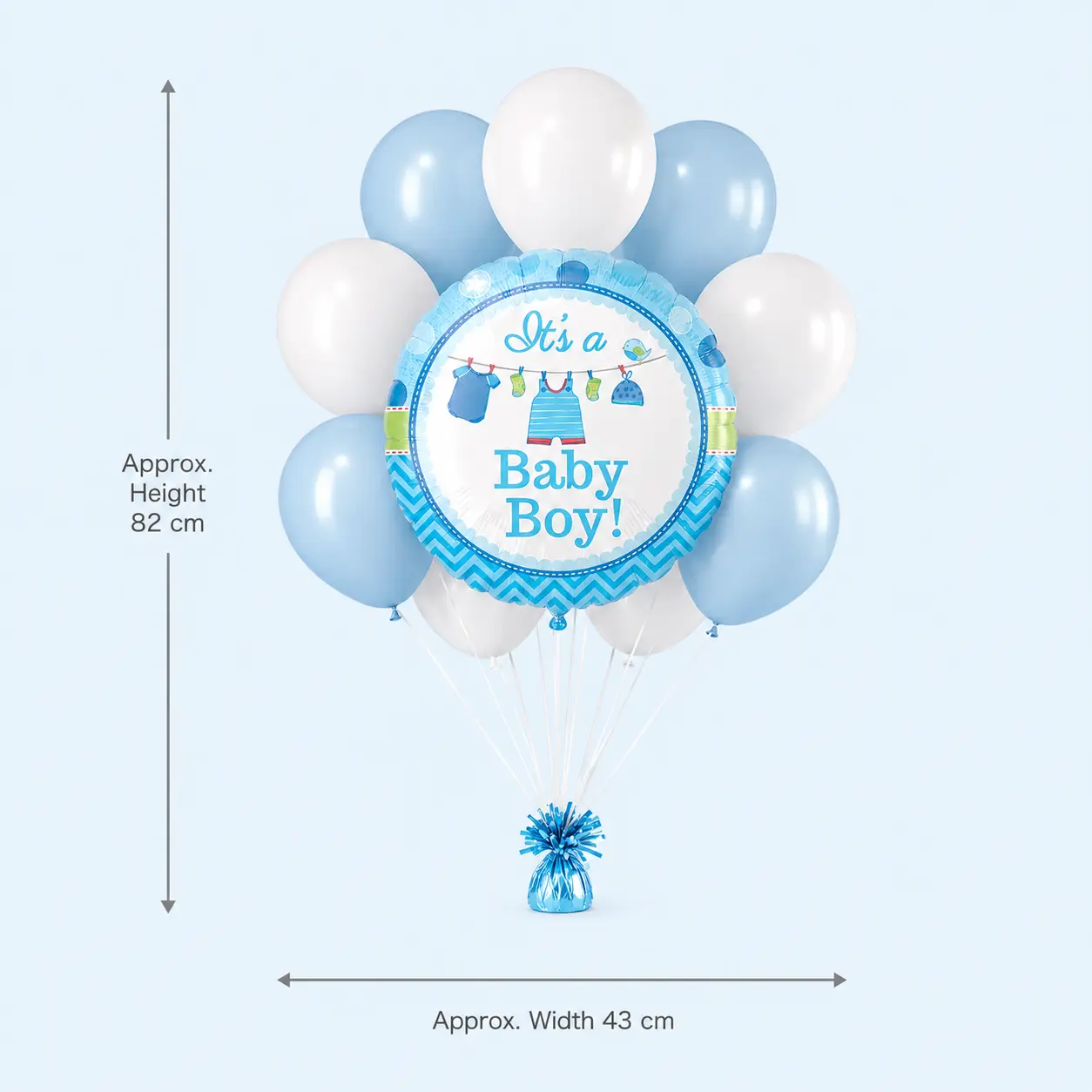 It's A Baby Boy Balloon measurement