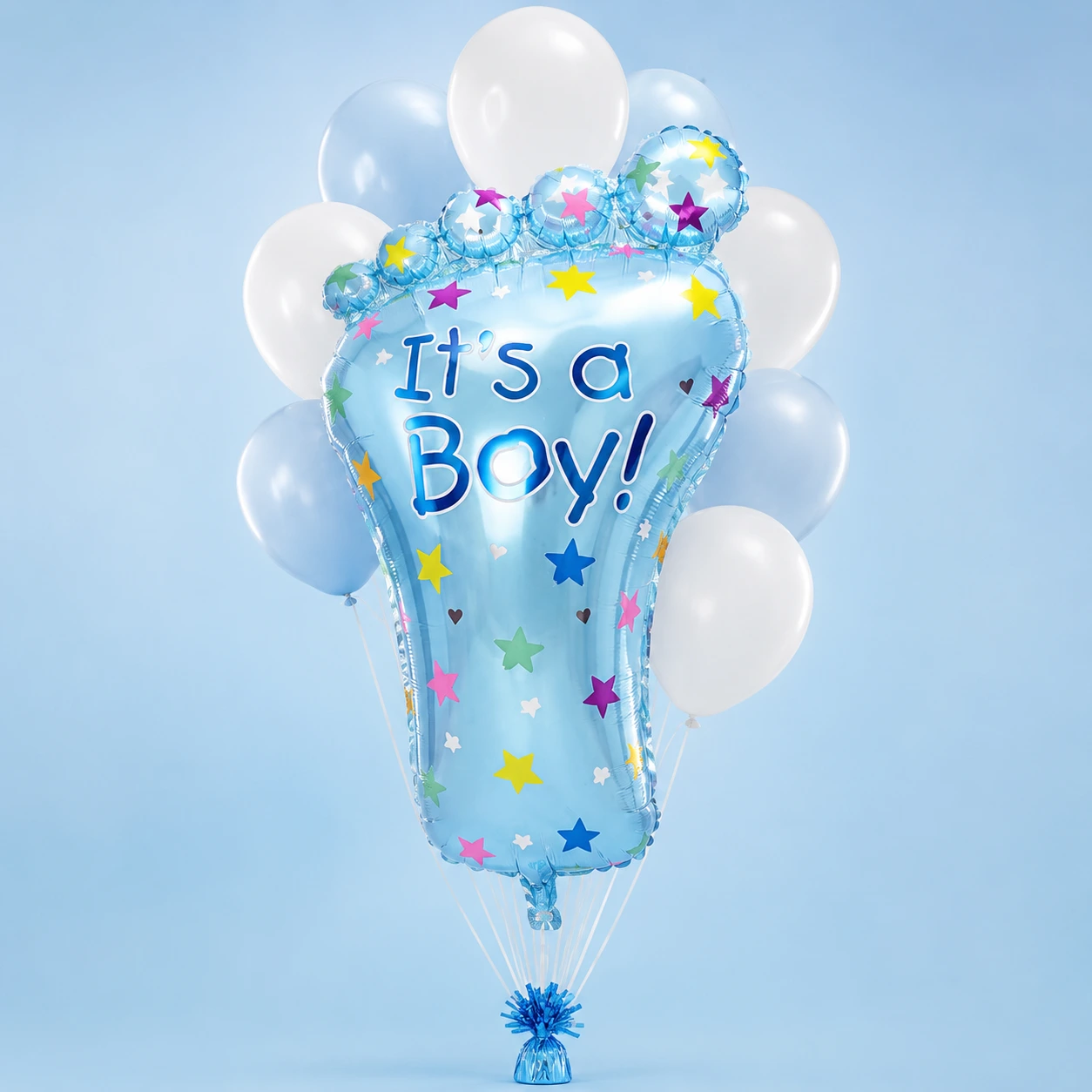 Blue It's A Boy Foot Balloon Bouquet 2