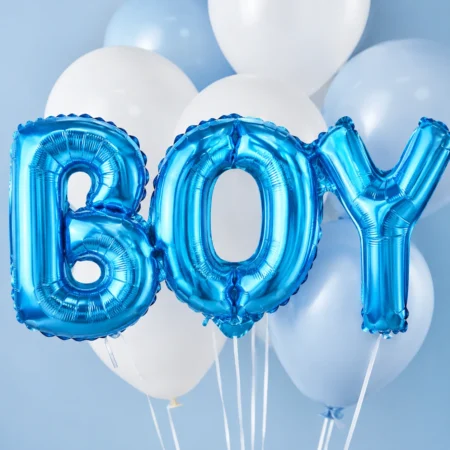 Balloon named BOY in blue color
