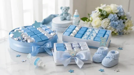 Blue newborn baby boy chocolate gift box Dubai