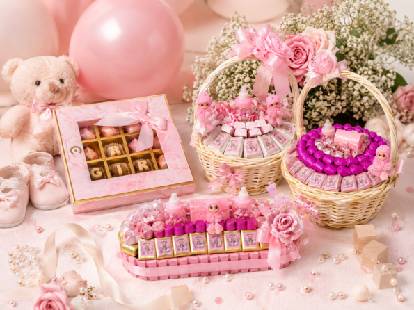 Baby girl chocolate favors for baby shower in US, UK, CANADA, UAE