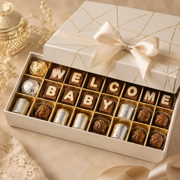 Personalized Aqiqah chocolate box with baby name